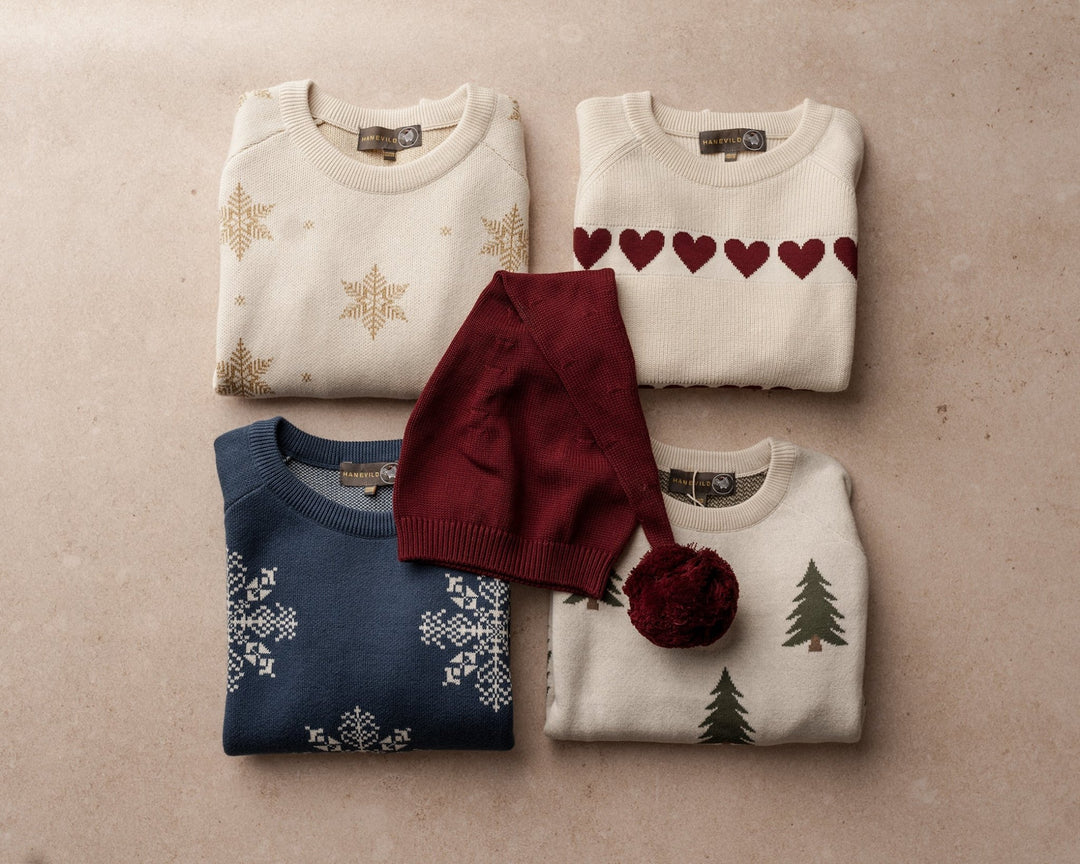 Hanevild Snowflake Genser - Ensign Blue for barn - Brobrobrille