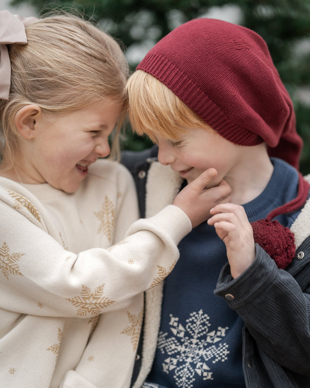 Hanevild Snowflake Genser - Ensign Blue for barn - Brobrobrille