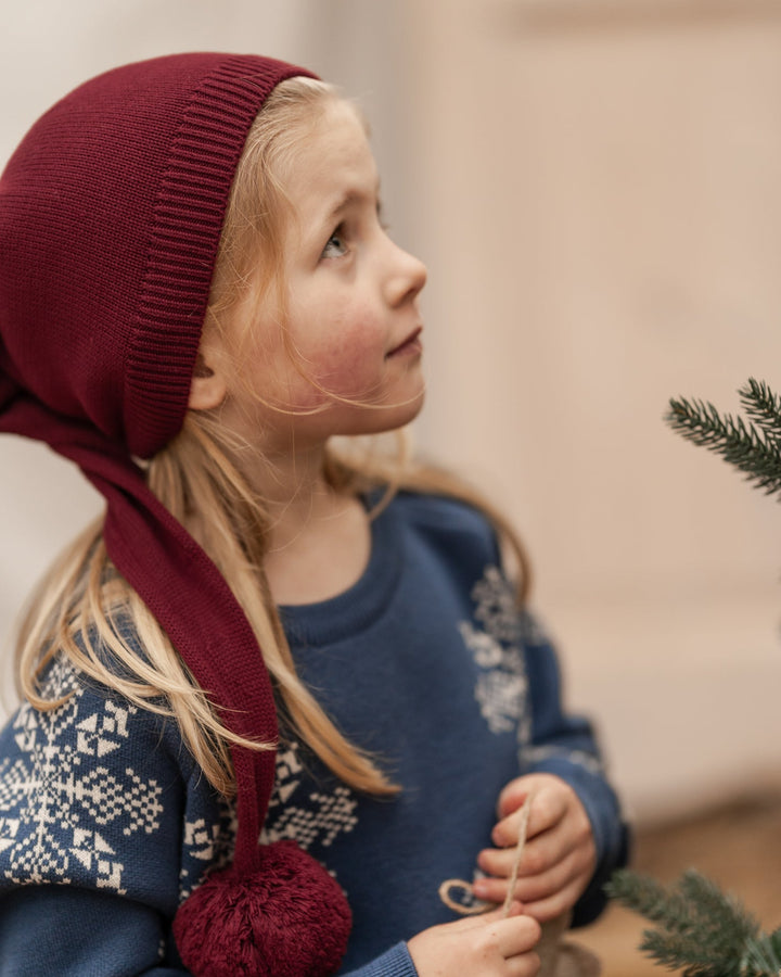 Hanevild Snowflake Genser - Ensign Blue for barn - Brobrobrille