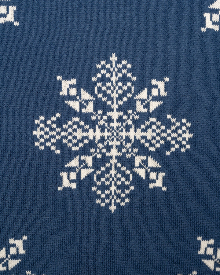 Hanevild Snowflake Genser - Ensign Blue for barn - Brobrobrille
