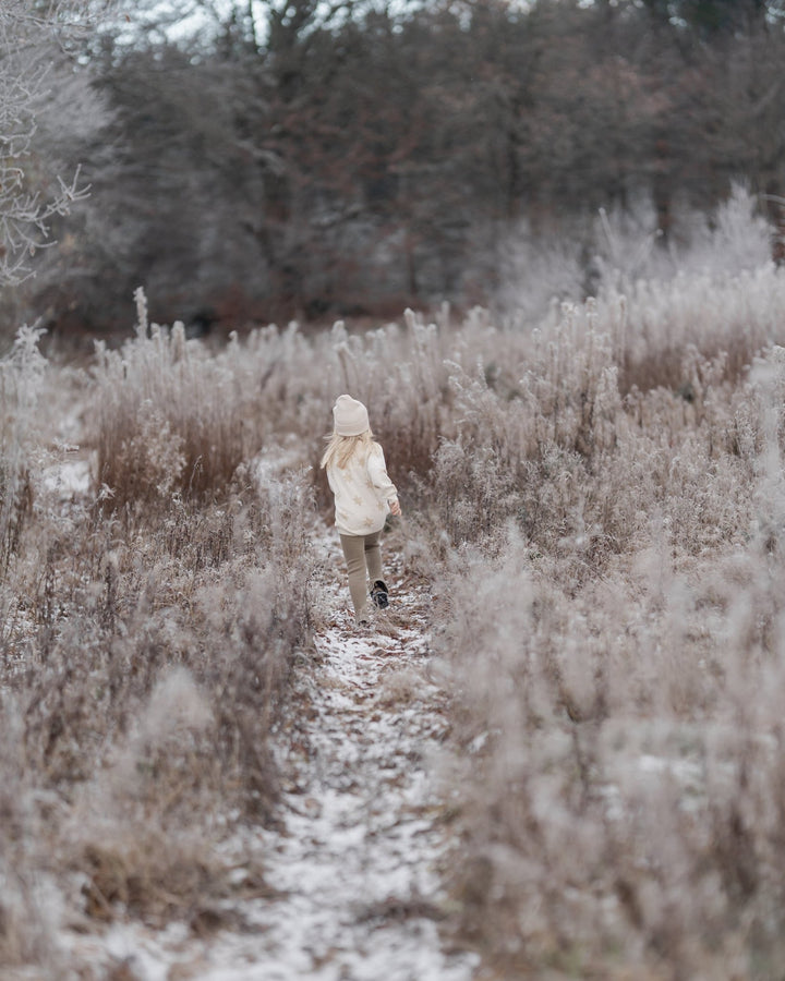 Hanevild Snowflake Genser - Ivory Gold for barn - Brobrobrille
