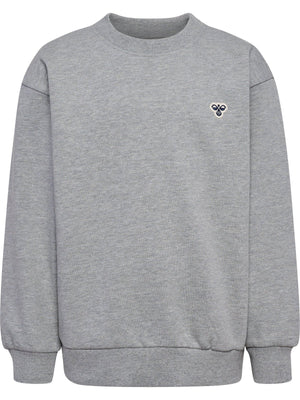 Hummel JR Loose Genser Bee – Grey Melange for barn - Brobrobrille
