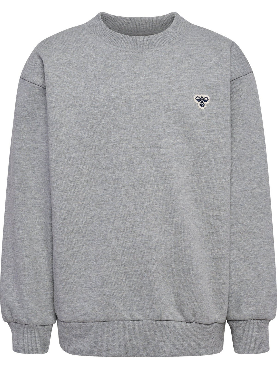 Hummel JR Loose Genser Bee – Grey Melange for barn - Brobrobrille