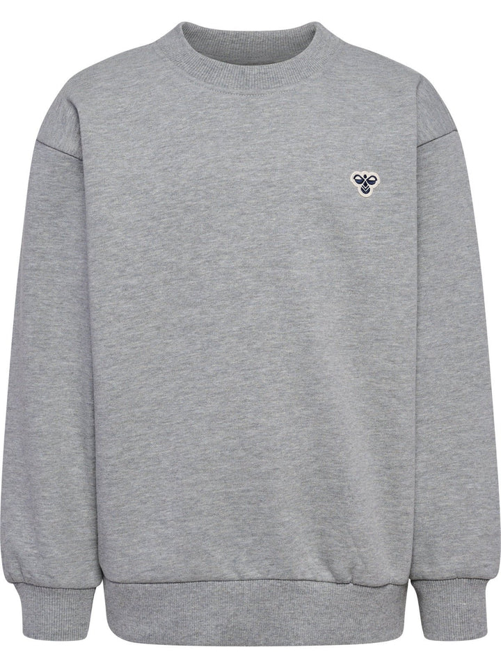 Hummel JR Loose Genser Bee – Grey Melange for barn - Brobrobrille