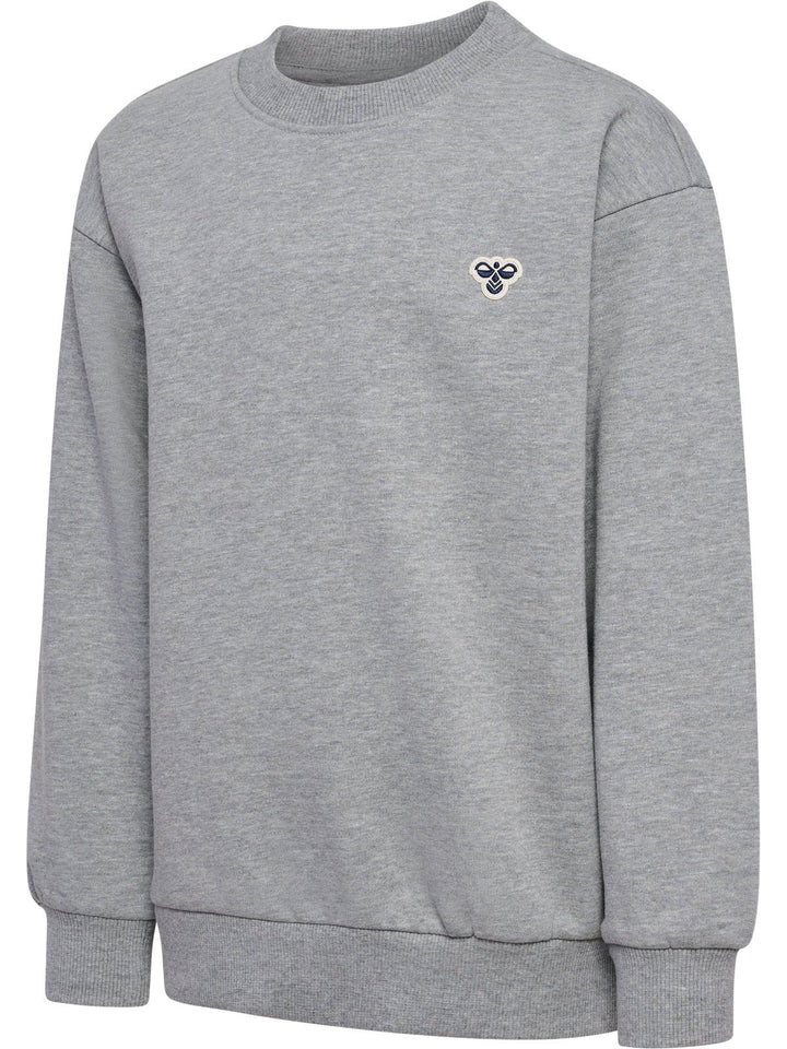 Hummel JR Loose Genser Bee – Grey Melange for barn - Brobrobrille