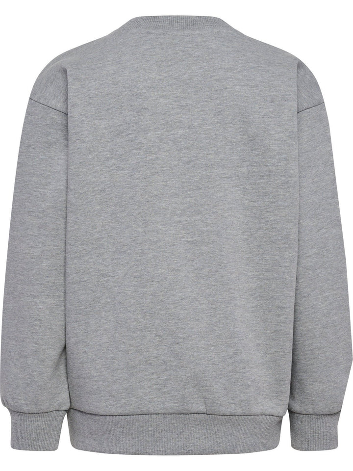 Hummel JR Loose Genser Bee – Grey Melange for barn - Brobrobrille