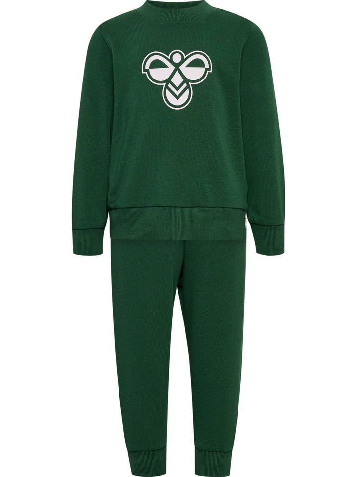 Hummel MINI Jersey Joggedress Bee – Dark Green for barn - Brobrobrille