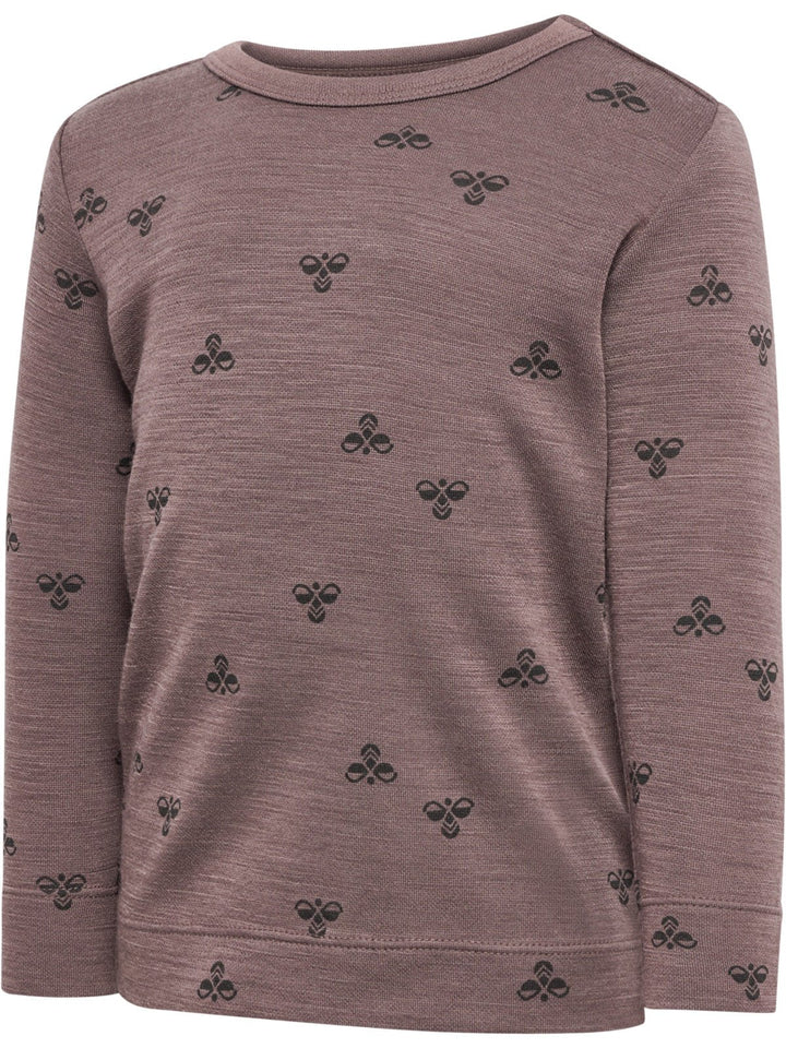 Hummel MINI Ull T - skjorte L/S – Twilight Mauve for barn - Brobrobrille