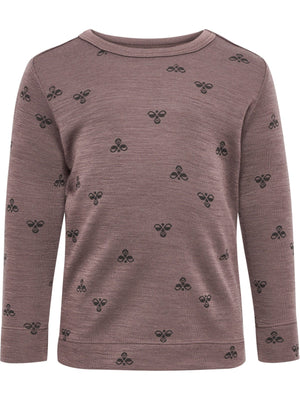 Hummel MINI Ull T - skjorte L/S – Twilight Mauve for barn - Brobrobrille