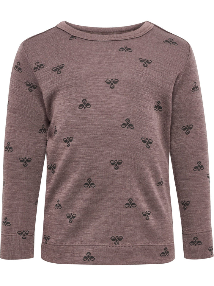 Hummel MINI Ull T - skjorte L/S – Twilight Mauve for barn - Brobrobrille