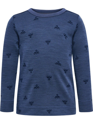 Hummel MINI Ull T - skjorte L/S – Vintage Indigo for barn - Brobrobrille
