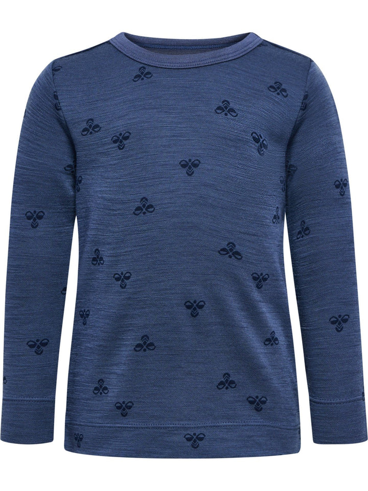 Hummel MINI Ull T - skjorte L/S – Vintage Indigo for barn - Brobrobrille