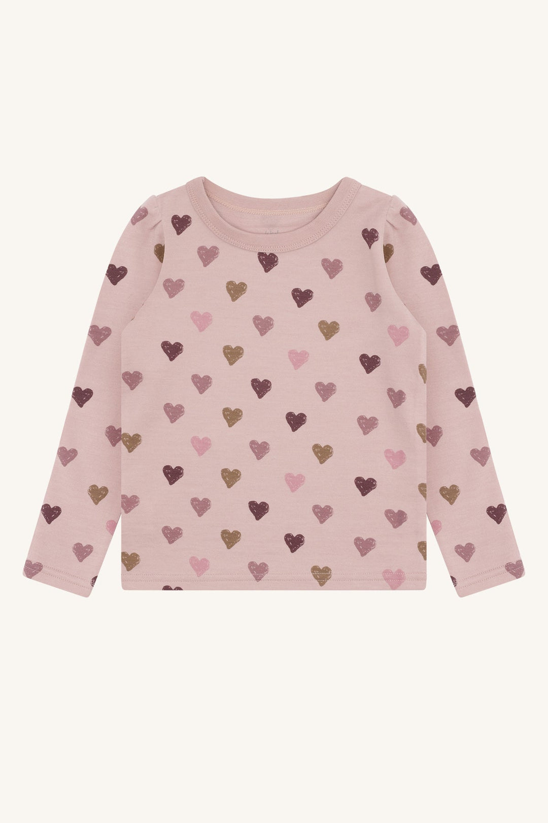 Hust and Claire Abba Hearts Puff – Genser i ull og bambus med hjerter – Adobe Rose for barn - Brobrobrille