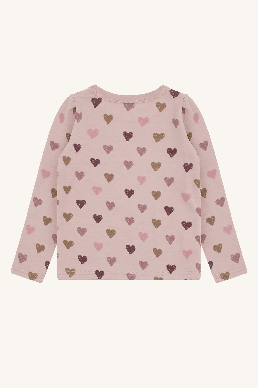 Hust and Claire Abba Hearts Puff – Genser i ull og bambus med hjerter – Adobe Rose for barn - Brobrobrille