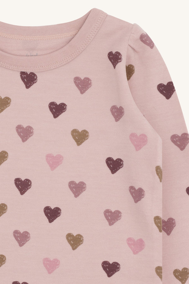 Hust and Claire Abba Hearts Puff – Genser i ull og bambus med hjerter – Adobe Rose for barn - Brobrobrille