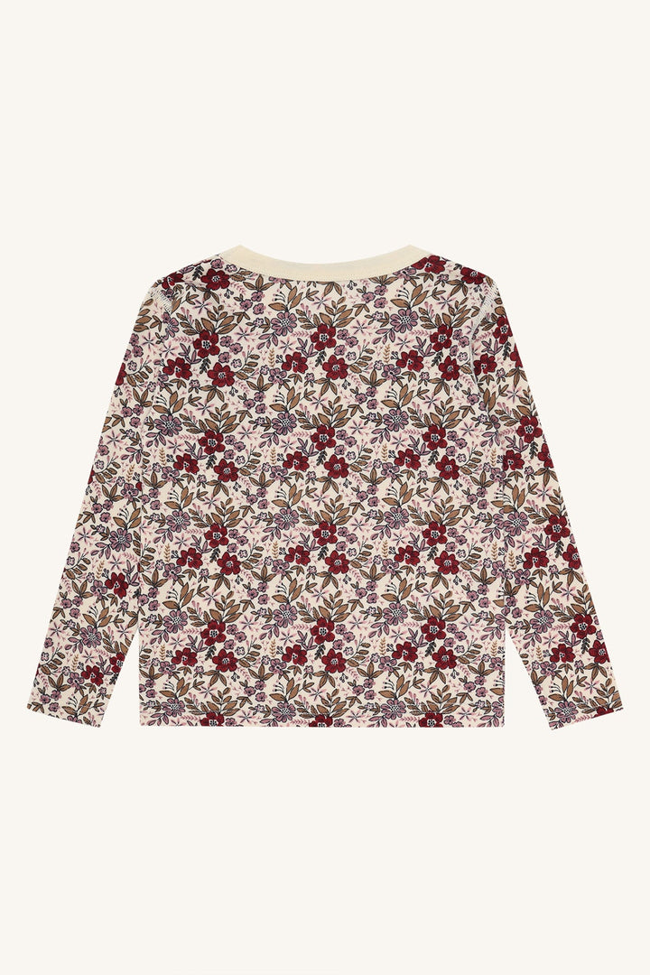 Hust and Claire Abba – Trøye i ull/bambus med blomsterprint – Off White for barn - Brobrobrille