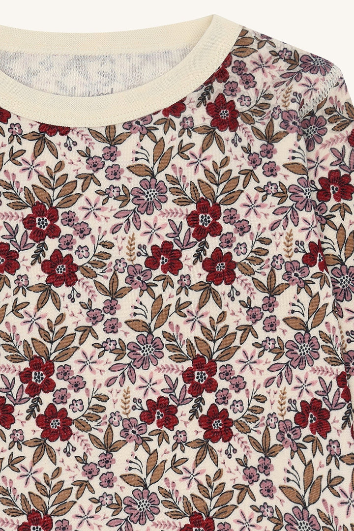 Hust and Claire Abba – Trøye i ull/bambus med blomsterprint – Off White for barn - Brobrobrille