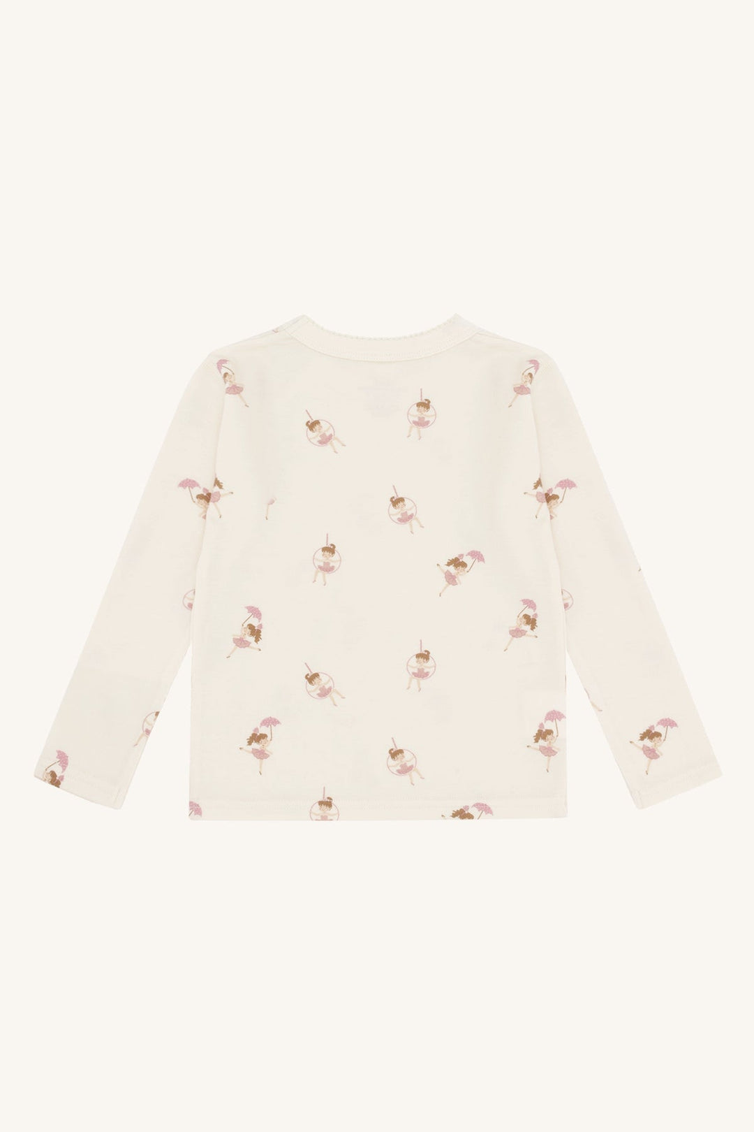 Hust and Claire Abba – Trøye i ull/bambus med line dancer - print – Off White for barn - Brobrobrille