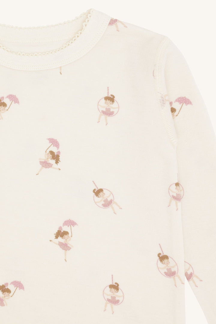 Hust and Claire Abba – Trøye i ull/bambus med line dancer - print – Off White for barn - Brobrobrille