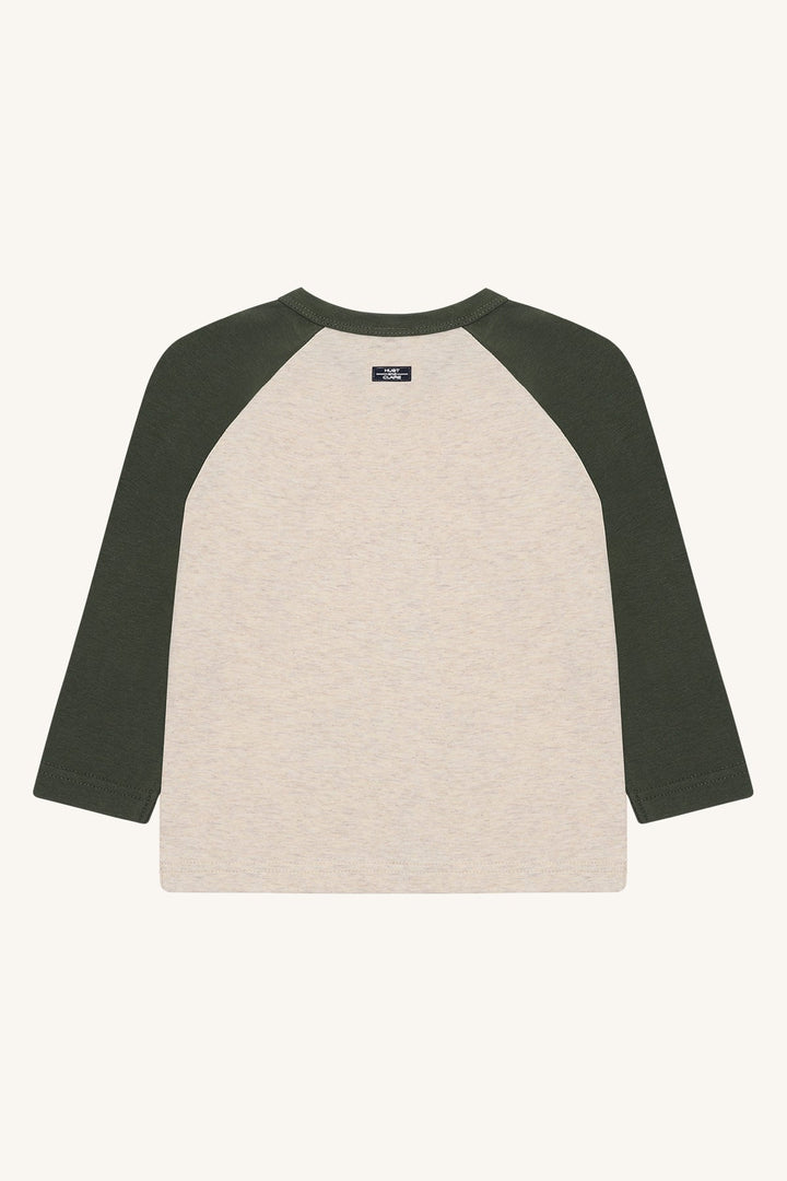 Hust and Claire Anton Langermet T - skjorte Snowleopard – Wheat Melange for barn - Brobrobrille