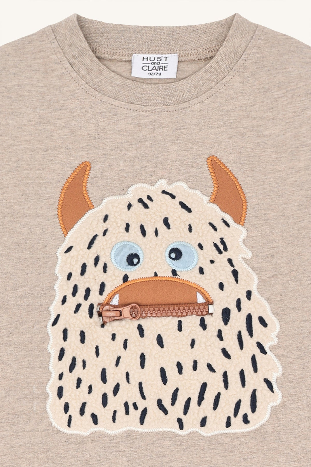 Hust and Claire Anton Langermet T - skjorte Snowmonster – Biscuit for barn - Brobrobrille