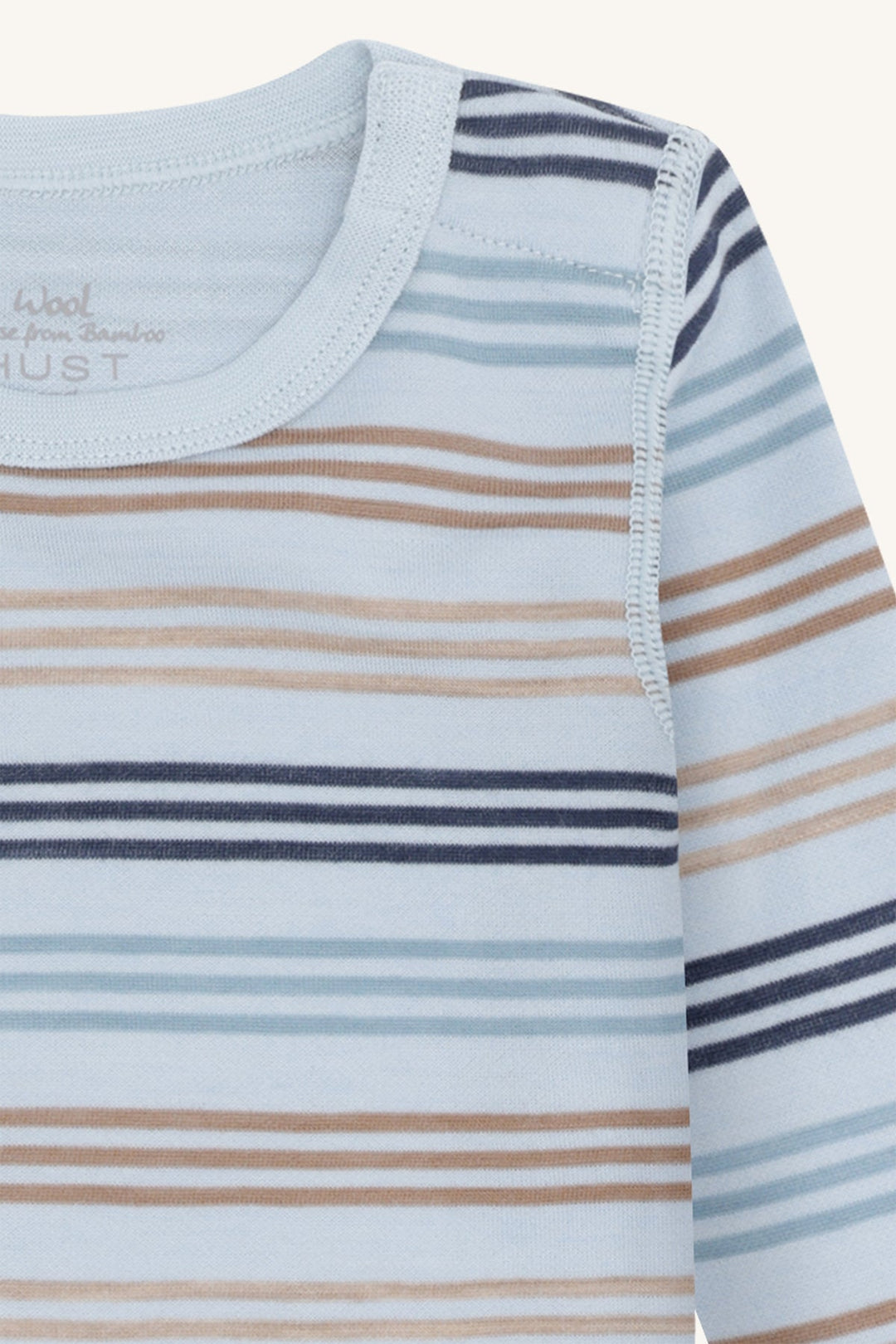 Hust and Claire Baloo 3 Stripes body i ull og bambus – Baby Blue for barn - Brobrobrille