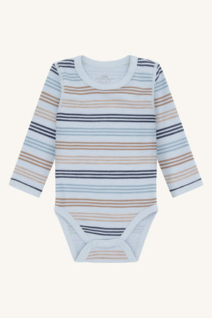 Hust and Claire Baloo 3 Stripes body i ull og bambus – Baby Blue for barn - Brobrobrille