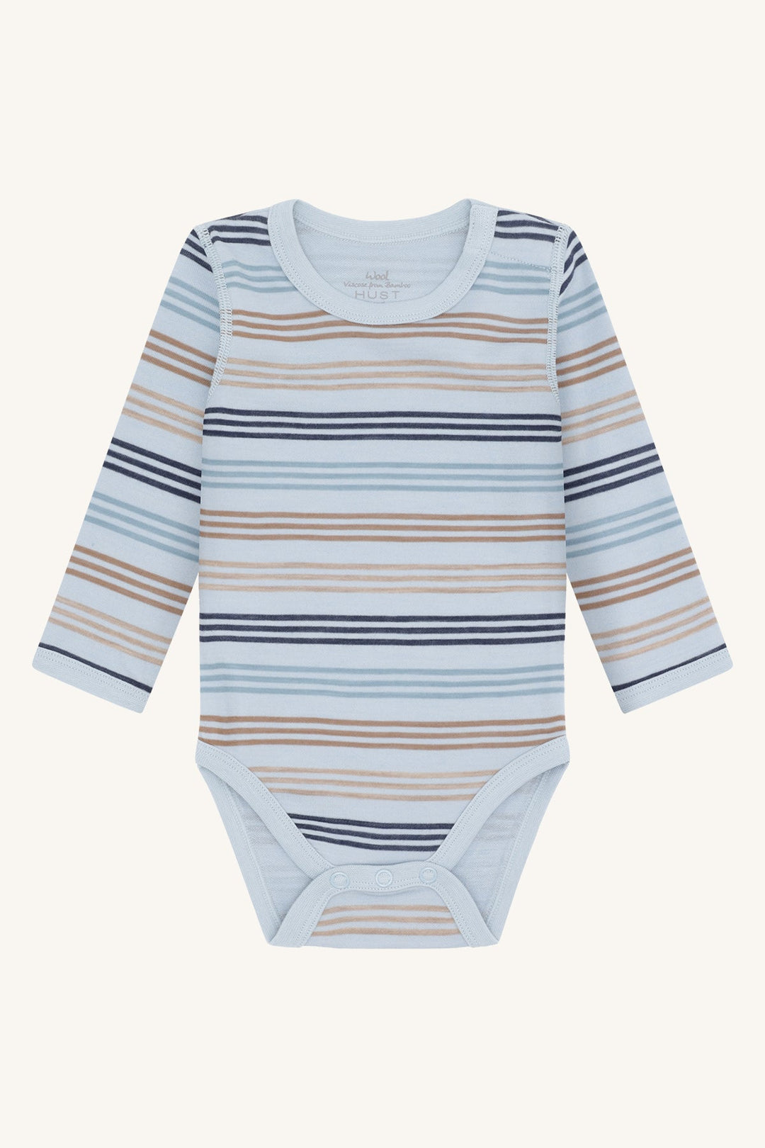 Hust and Claire Baloo 3 Stripes body i ull og bambus – Baby Blue for barn - Brobrobrille
