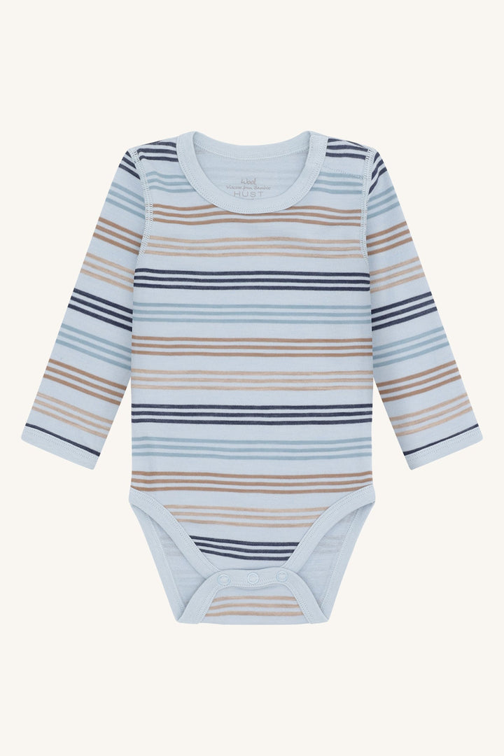 Hust and Claire Baloo 3 Stripes body i ull og bambus – Baby Blue for barn - Brobrobrille