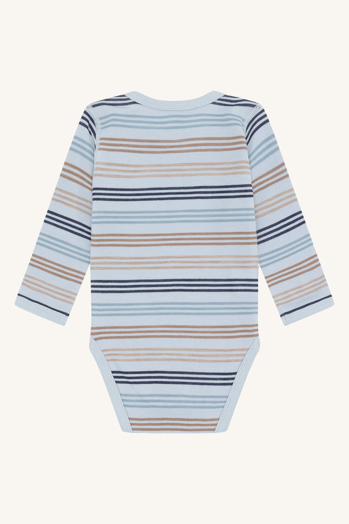 Hust and Claire Baloo 3 Stripes body i ull og bambus – Baby Blue for barn - Brobrobrille