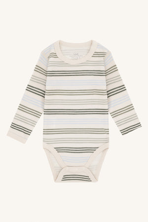 Hust and Claire Baloo 3 Stripes body i ull og bambus – French Oak for barn - Brobrobrille