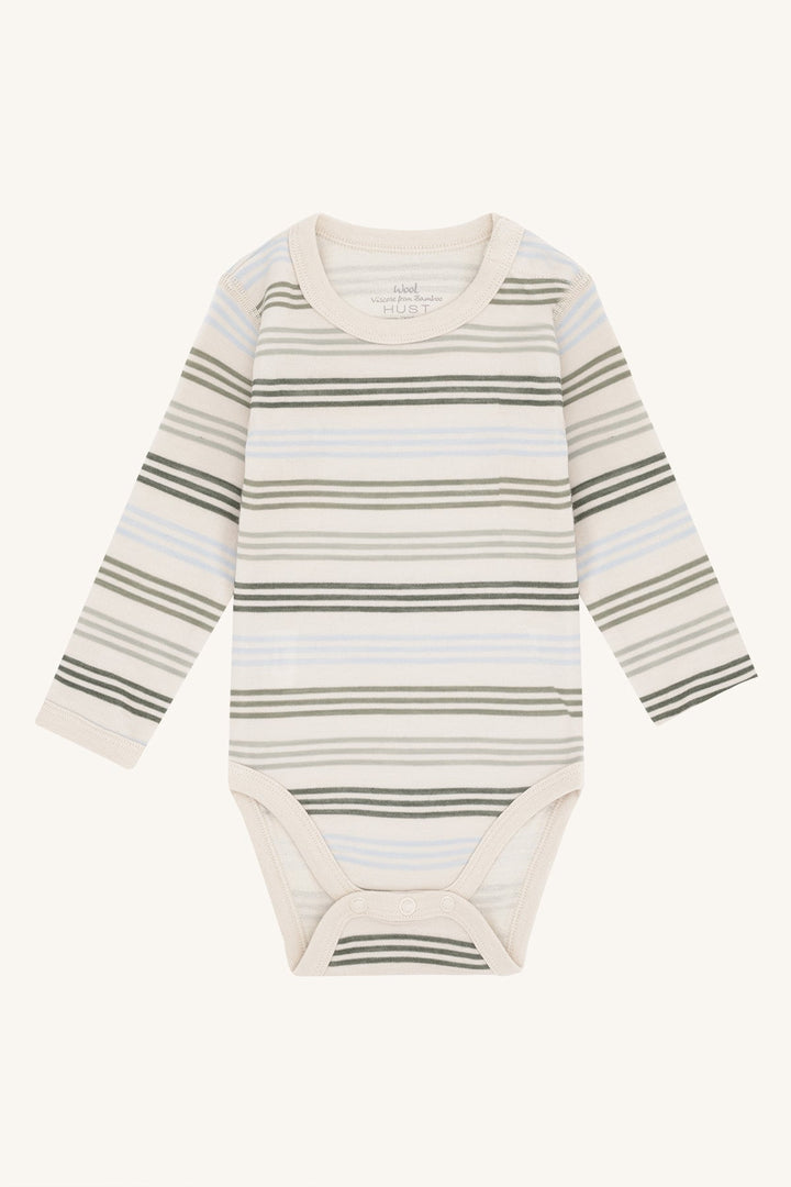 Hust and Claire Baloo 3 Stripes body i ull og bambus – French Oak for barn - Brobrobrille