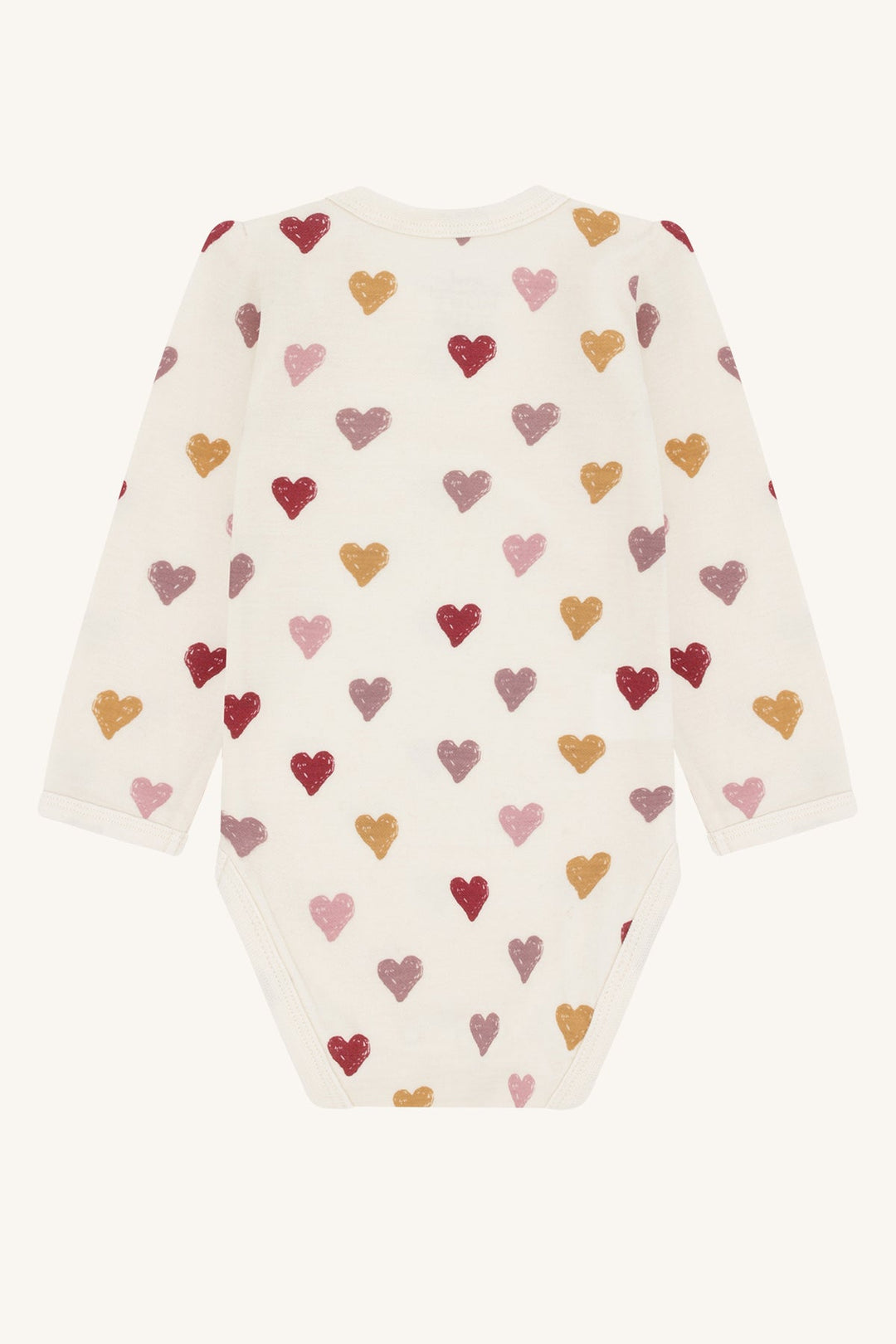Hust and Claire Baloo body i ull med hjerter – Off White for barn - Brobrobrille