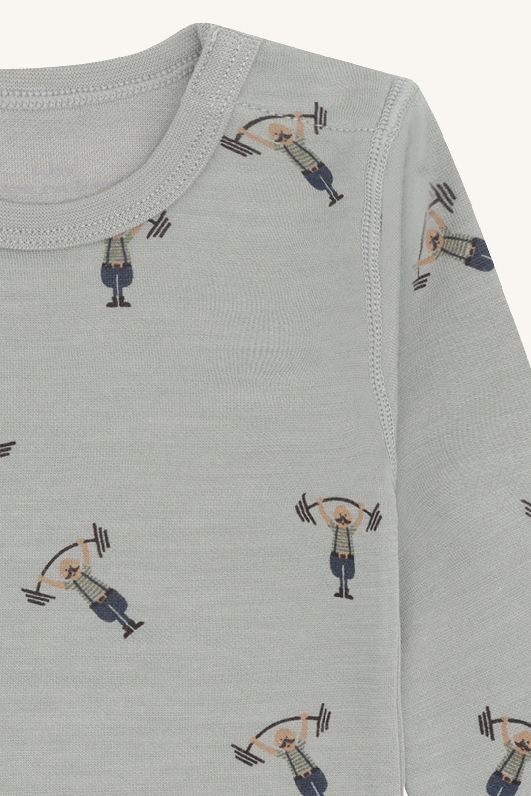 Hust and Claire Baloo body i ull med Strongman - print – Forest Fog for barn - Brobrobrille