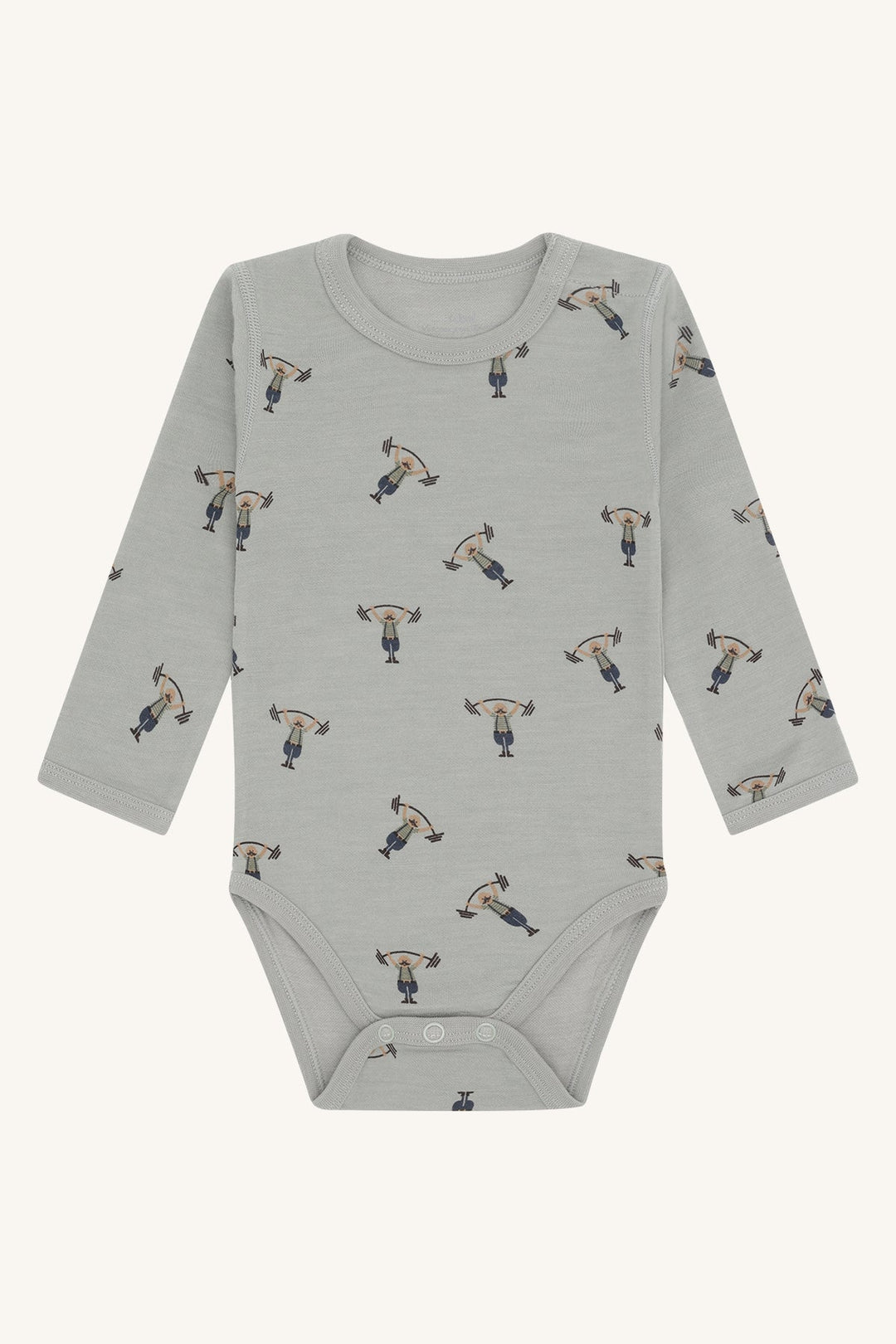 Hust and Claire Baloo body i ull med Strongman - print – Forest Fog for barn - Brobrobrille