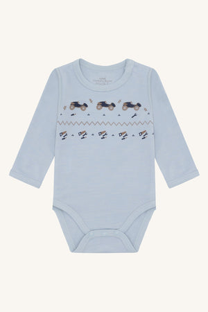 Hust and Claire Baloo Playing body i ull og bambus – Baby Blue for barn - Brobrobrille