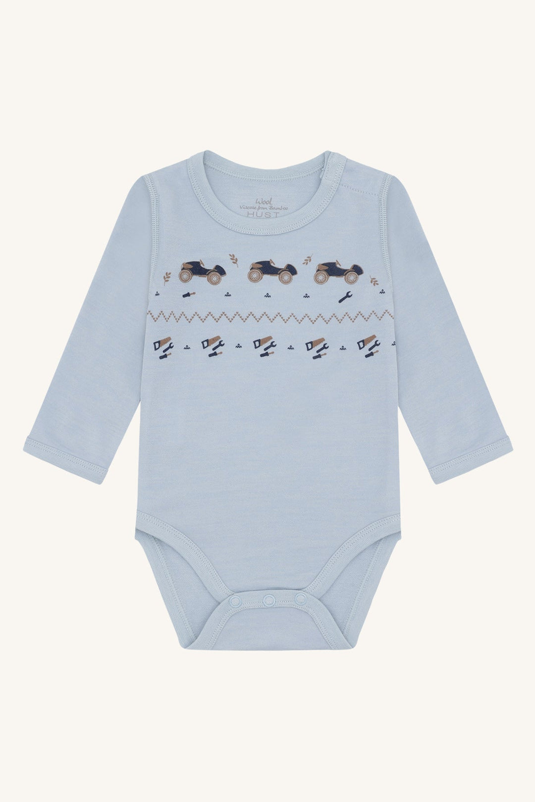 Hust and Claire Baloo Playing body i ull og bambus – Baby Blue for barn - Brobrobrille