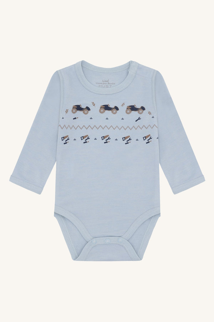 Hust and Claire Baloo Playing body i ull og bambus – Baby Blue for barn - Brobrobrille