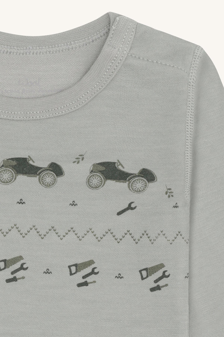 Hust and Claire Baloo Playing body i ull og bambus – Forest Fog for barn - Brobrobrille