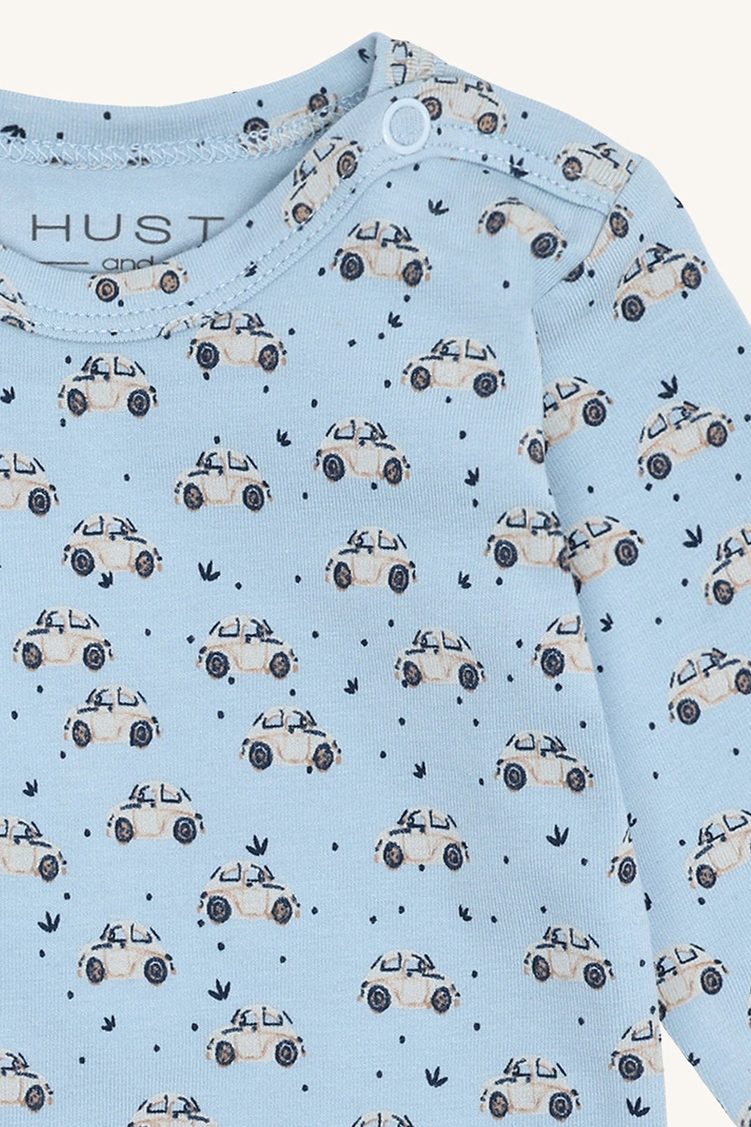 Hust and Claire Bebe Car body med bilmotiv – Baby Blue for barn - Brobrobrille