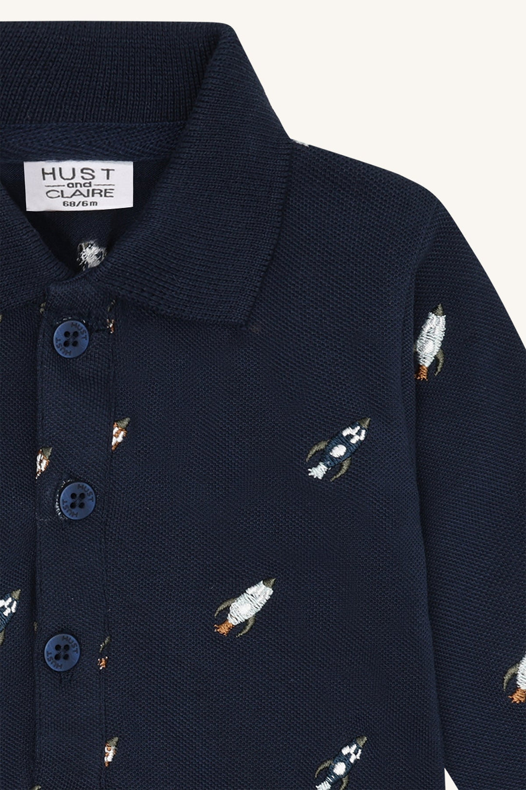 Hust and Claire Bendy Body med Rakettbroderi – More Navy for barn - Brobrobrille