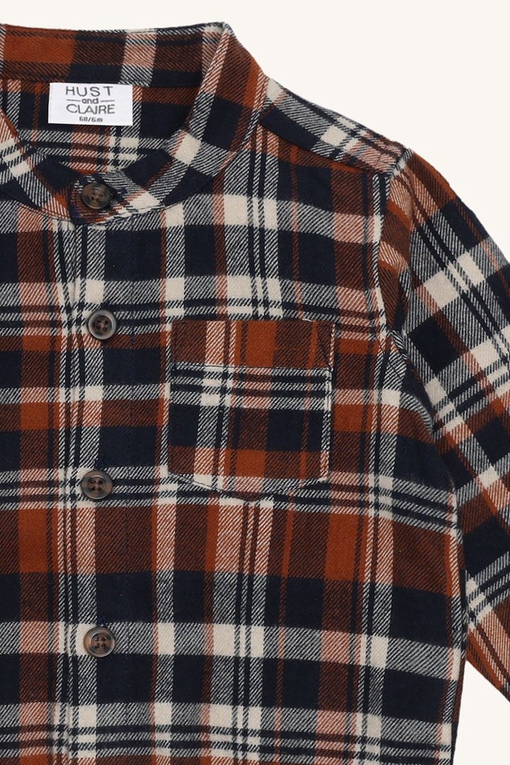 Hust and Claire Bertil Body Skjorte Urban Check - More Navy for barn - Brobrobrille