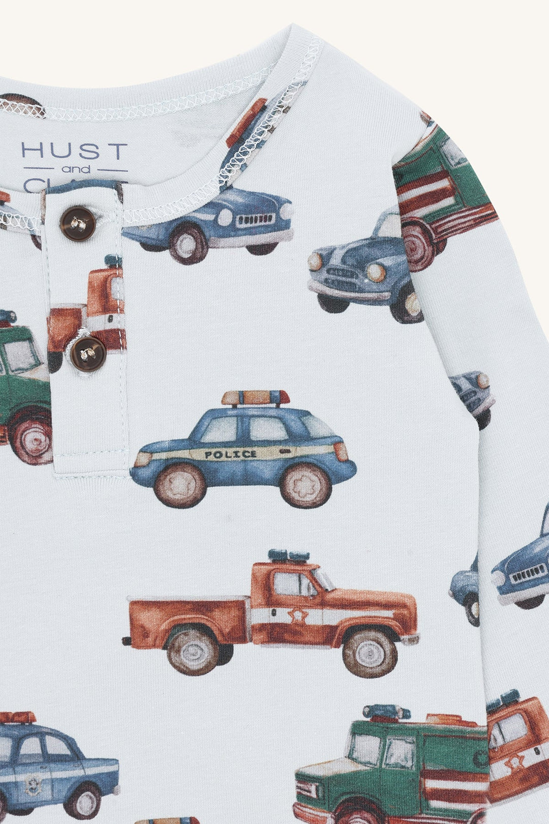 Hust and Claire Billy Body Placket Policecar - Light Blue for barn - Brobrobrille