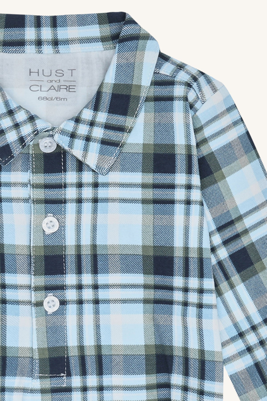 Hust and Claire Boye Fall Check – Bodyskjorte med rutemønster – Iron Blue for barn - Brobrobrille
