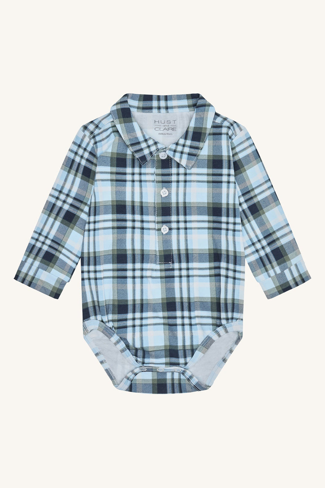 Hust and Claire Boye Fall Check – Bodyskjorte med rutemønster – Iron Blue for barn - Brobrobrille