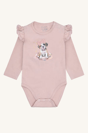 Hust and Claire Bri – Body med valp og sløyfe – Adobe Rose for barn - Brobrobrille