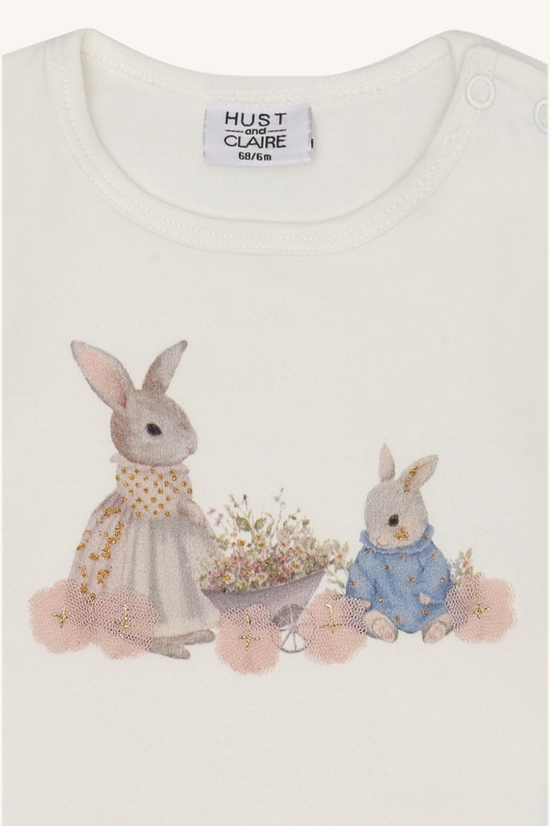 Hust and Claire Britt – Body med kaninmotiv og volangerm – Sugar for barn - Brobrobrille