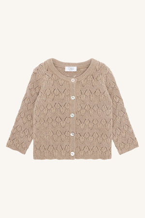 Hust and Claire Cilja Cardigan Pointelle - Biscuit for barn - Brobrobrille