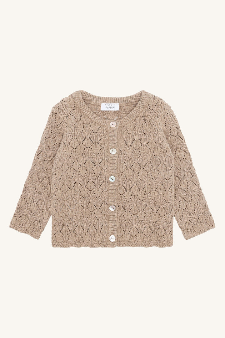 Hust and Claire Cilja Cardigan Pointelle - Biscuit for barn - Brobrobrille