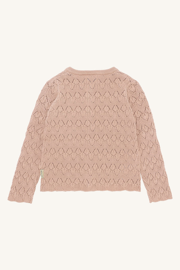 Hust and Claire Cilja Cardigan Pointelle - Rugby Tan for barn - Brobrobrille